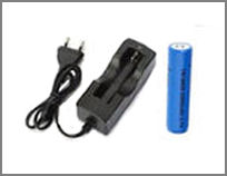 Pack chargeur 18650 et 1 accu Lithium-ion 2200 mAh 3,7 V 